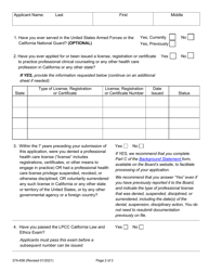 Form 37A-656 Application for Subsequent Associate Professional Clinical Counselor Registration - California, Page 4