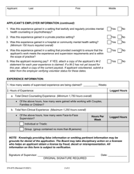 Form 37A-675 Associate Professional Clinical Counselor in-State Experience Verification - California, Page 2