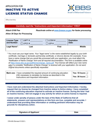 Form 37M-406 Application for Inactive to Active License Status Change - California, Page 3