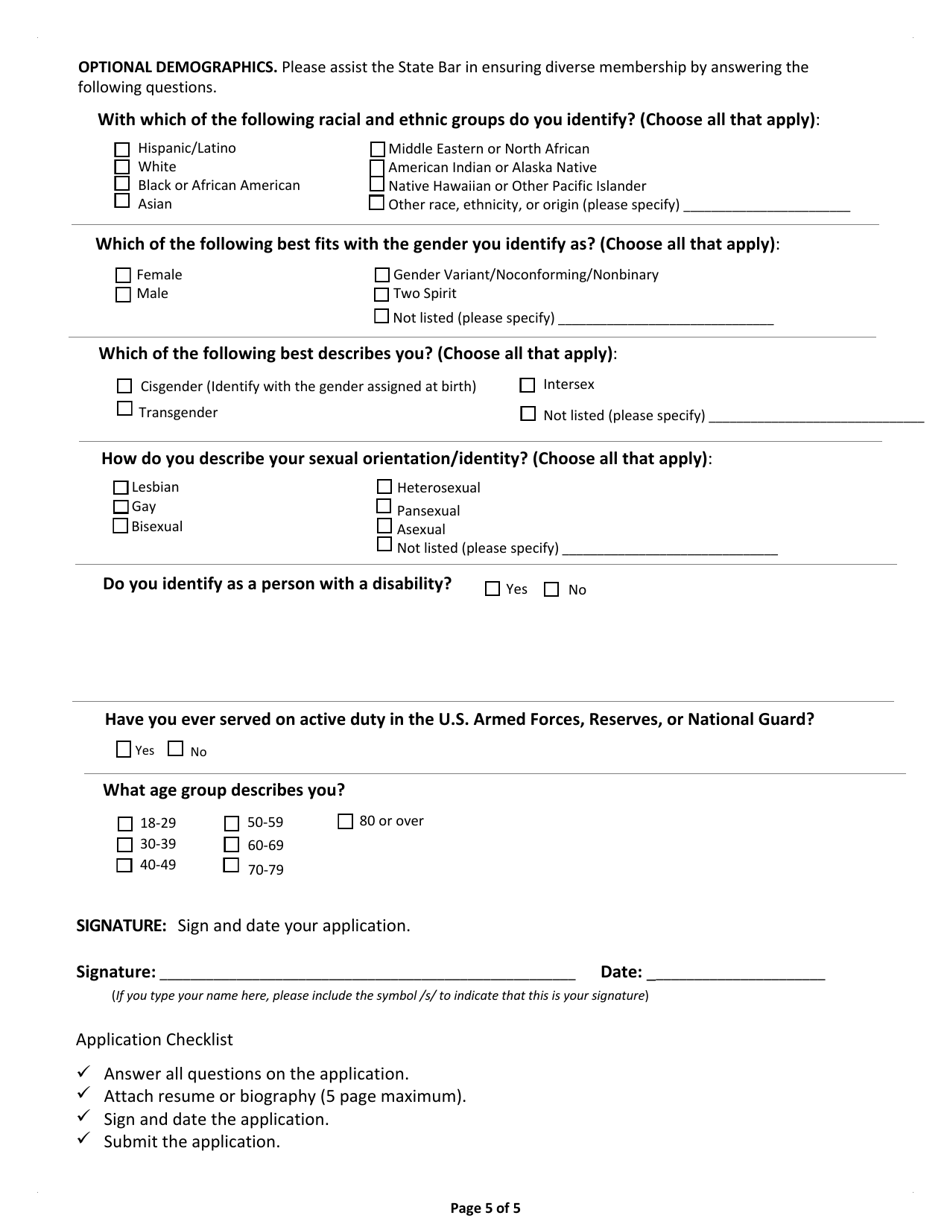 Application to Serve on the Ad Hoc Commission on the Discipline System - California, Page 7