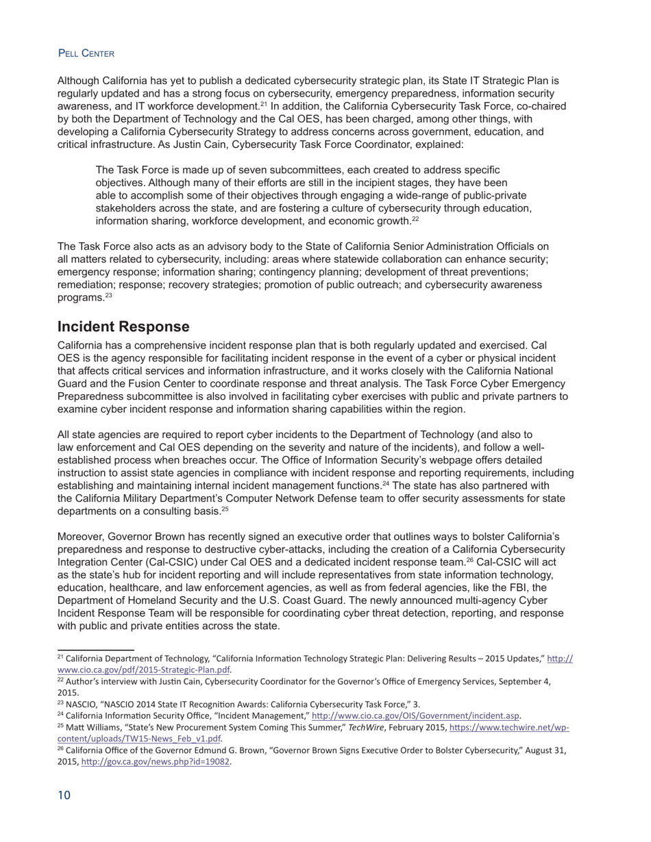 State of the States on Cybersecurity - Francesca Spidalieri, Pell Center, Page 10