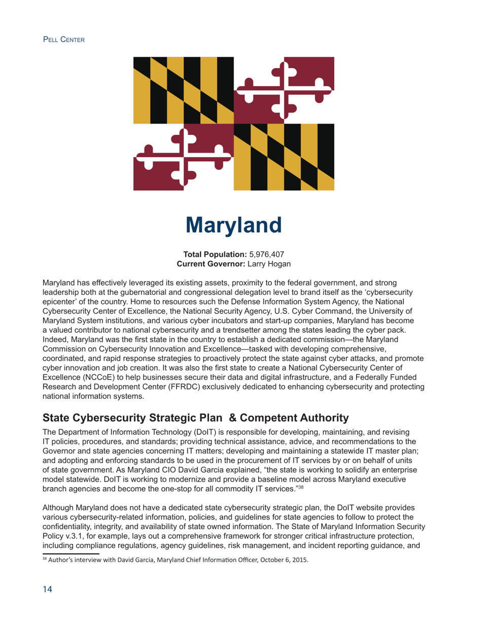 State of the States on Cybersecurity - Francesca Spidalieri, Pell Center, Page 14