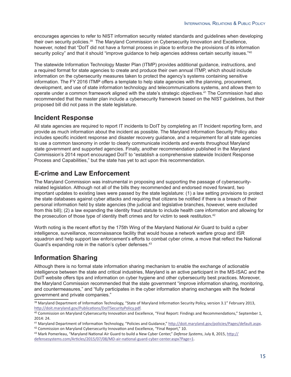State of the States on Cybersecurity - Francesca Spidalieri, Pell Center, Page 15