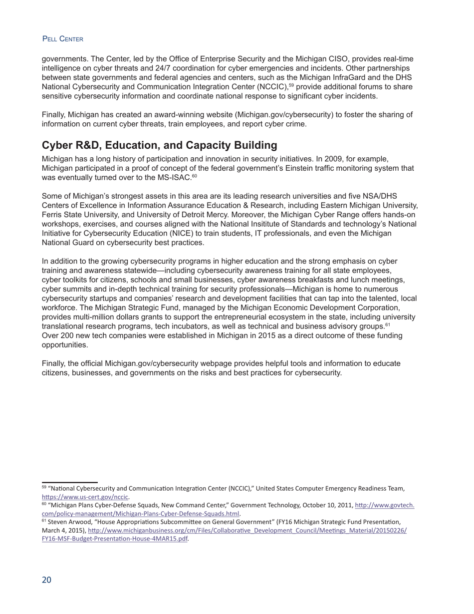 State of the States on Cybersecurity - Francesca Spidalieri, Pell Center, Page 20