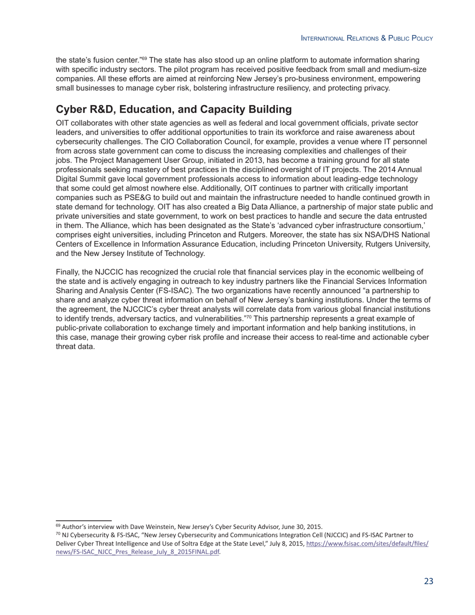 State of the States on Cybersecurity - Francesca Spidalieri, Pell Center, Page 23