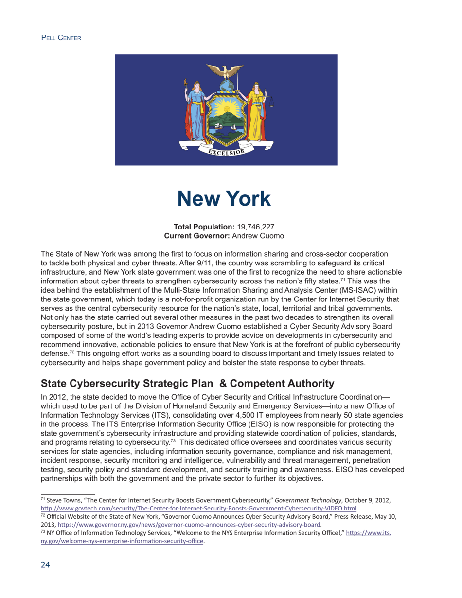 State of the States on Cybersecurity - Francesca Spidalieri, Pell Center, Page 24
