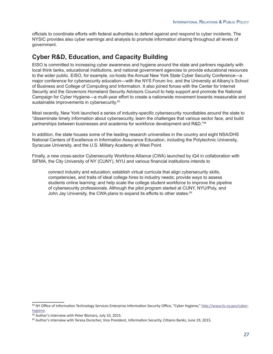 State of the States on Cybersecurity - Francesca Spidalieri, Pell Center, Page 27