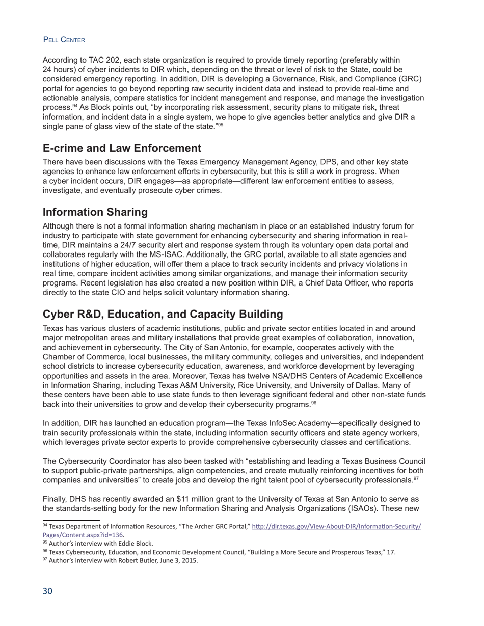 State of the States on Cybersecurity - Francesca Spidalieri, Pell Center, Page 30