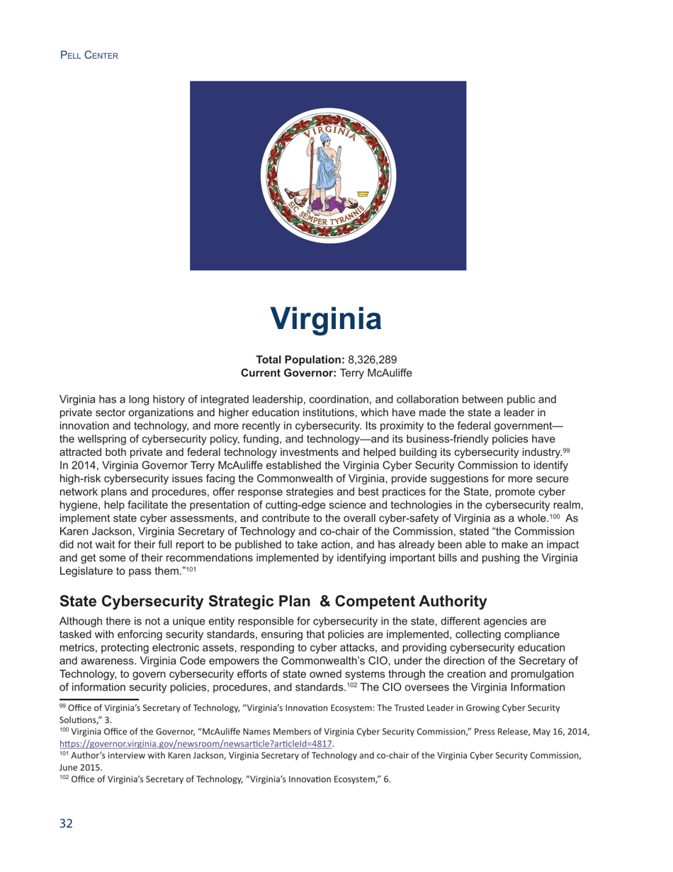 State of the States on Cybersecurity - Francesca Spidalieri, Pell Center, Page 32