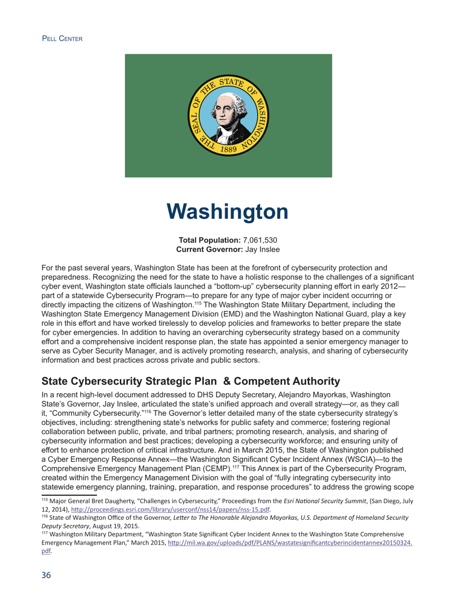 State of the States on Cybersecurity - Francesca Spidalieri, Pell Center, Page 36