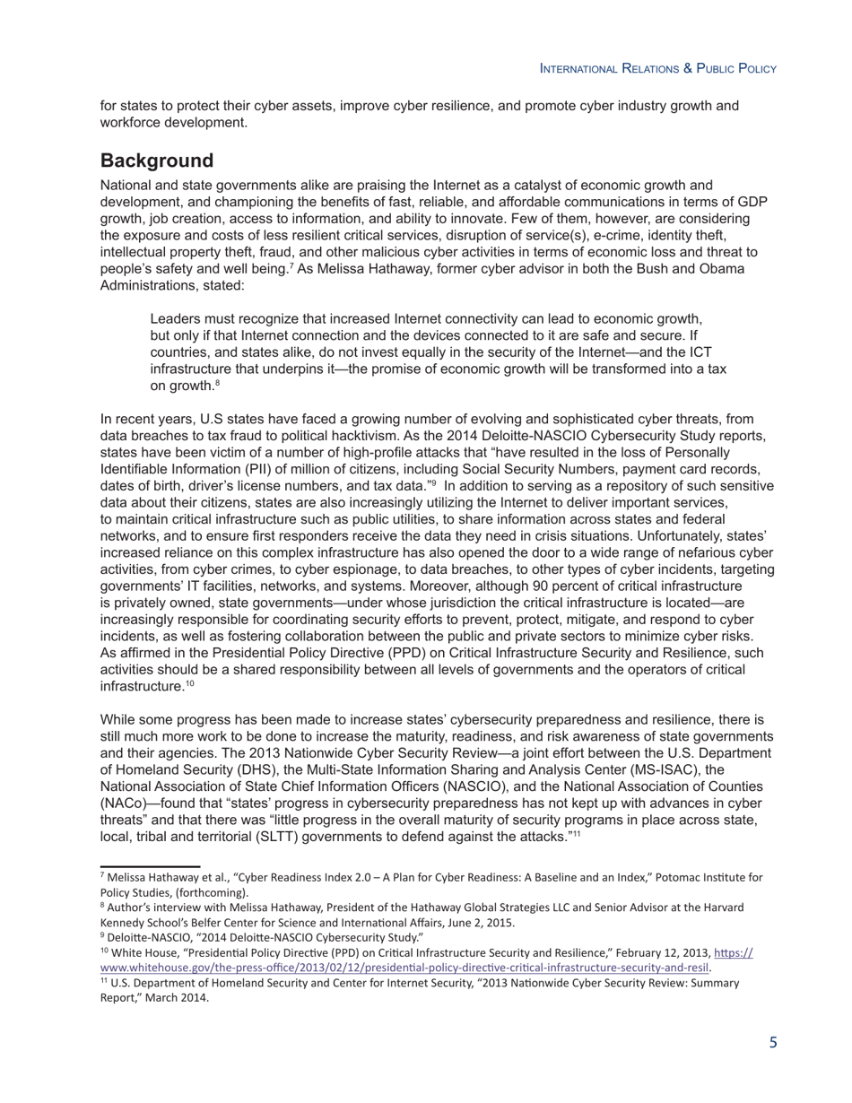 State of the States on Cybersecurity - Francesca Spidalieri, Pell Center, Page 5