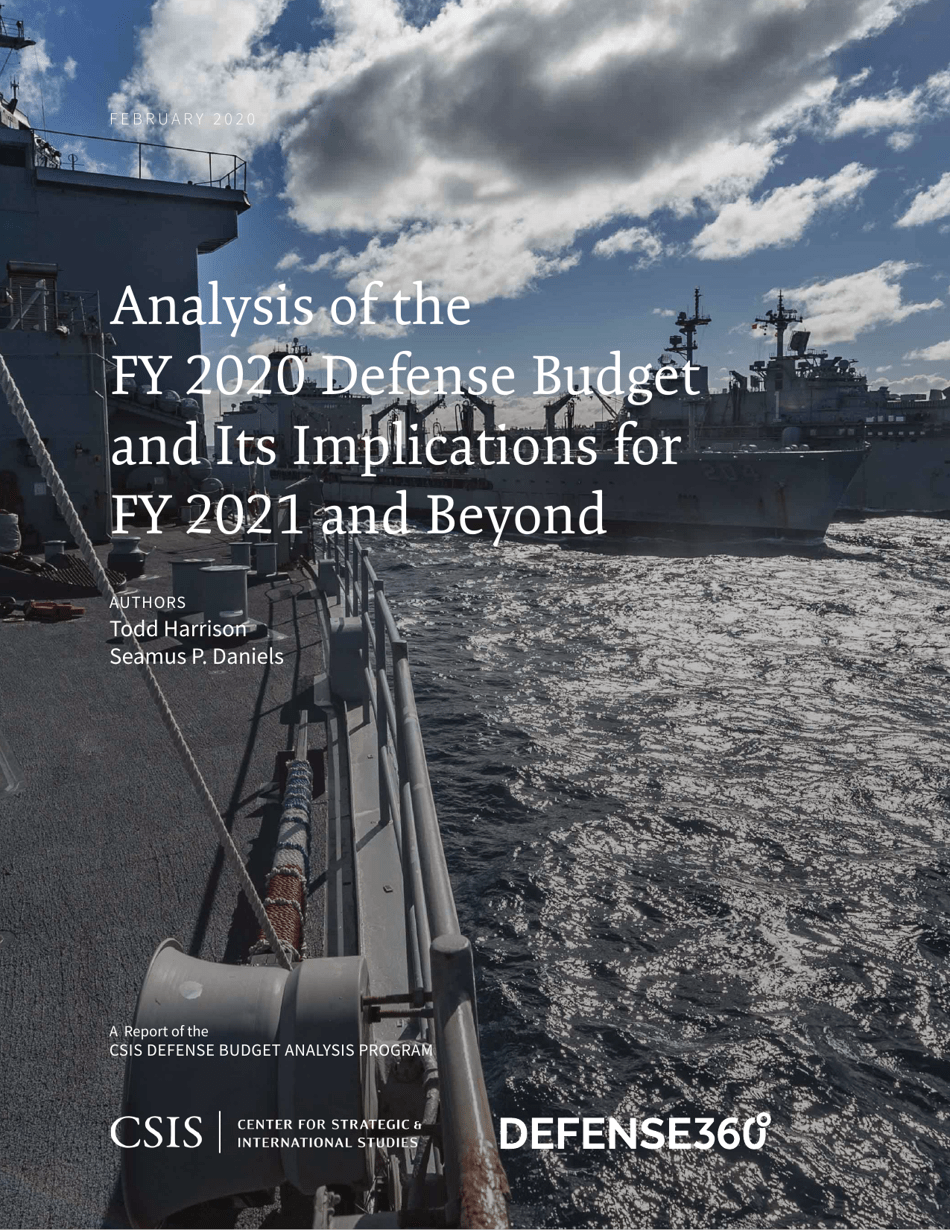Analysis of the FY 2020 Defense Budget – Todd Harrison, CSIS - Document Cover Preview