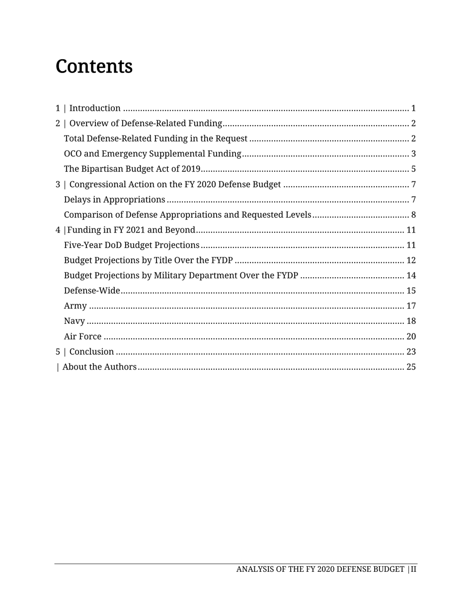 Analysis of the FY 2020 Defense Budget - Todd Harrison, Csis, Page 5