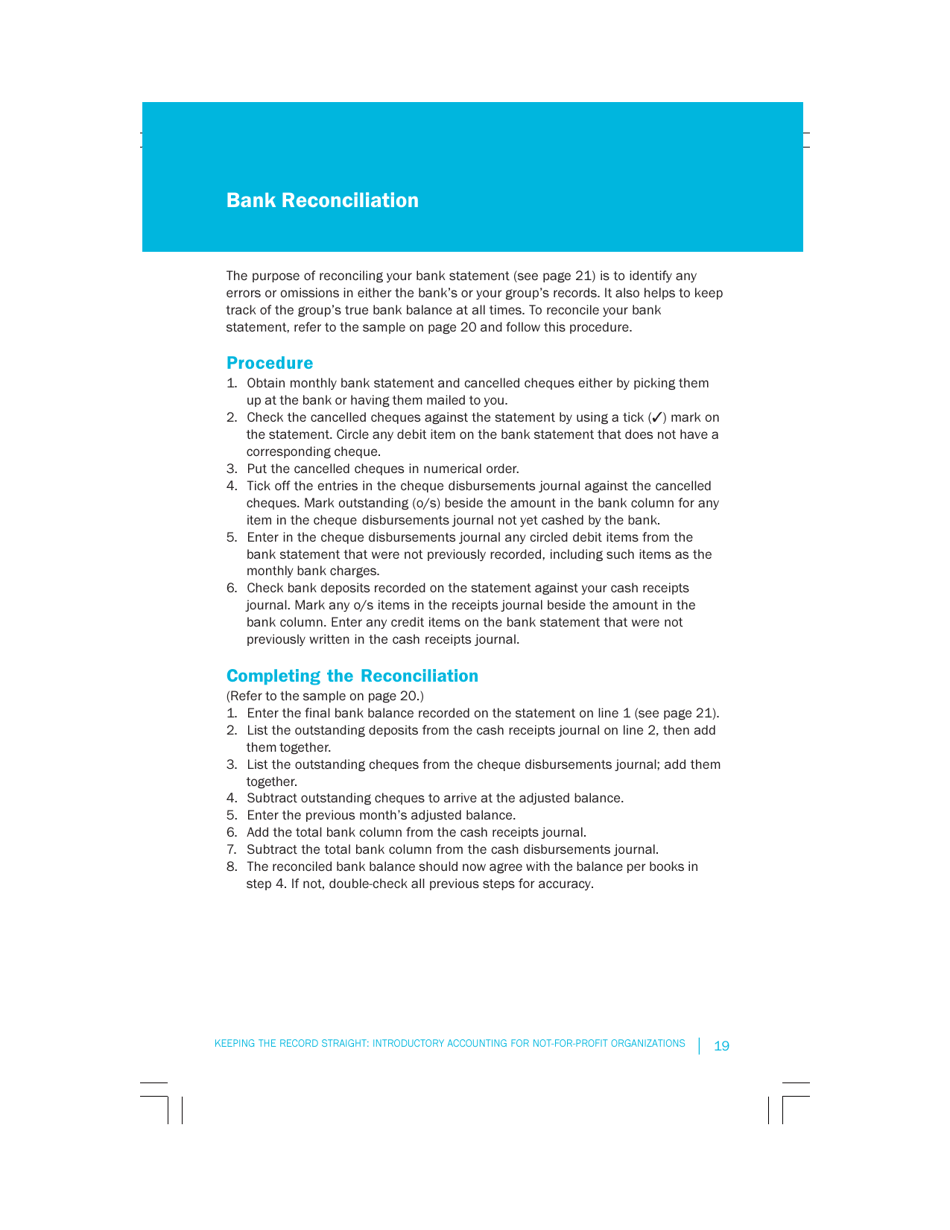 Keeping the Record Straight: Introductory Accounting for Not-For-Profit Organizations, Page 19