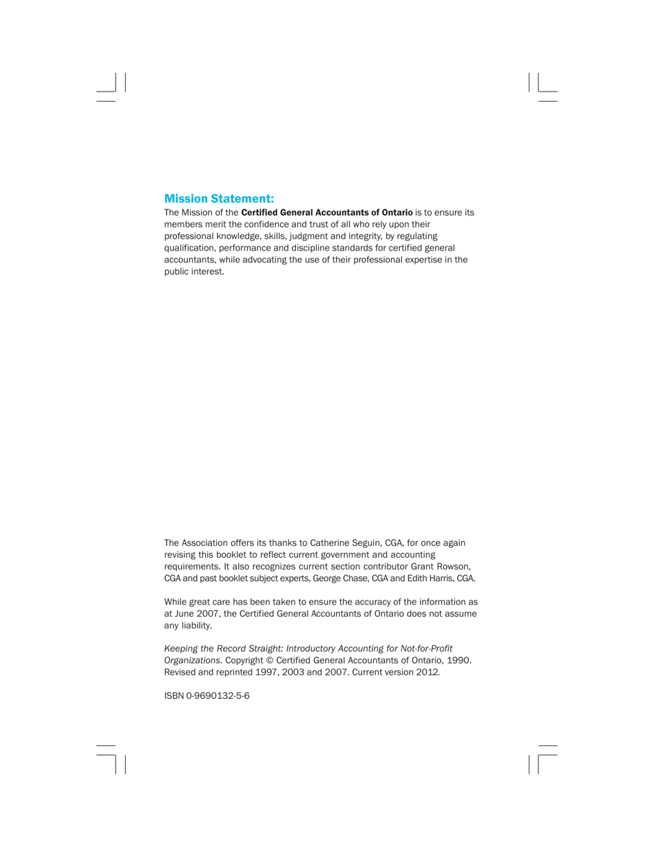 Keeping the Record Straight: Introductory Accounting for Not-For-Profit Organizations, Page 2