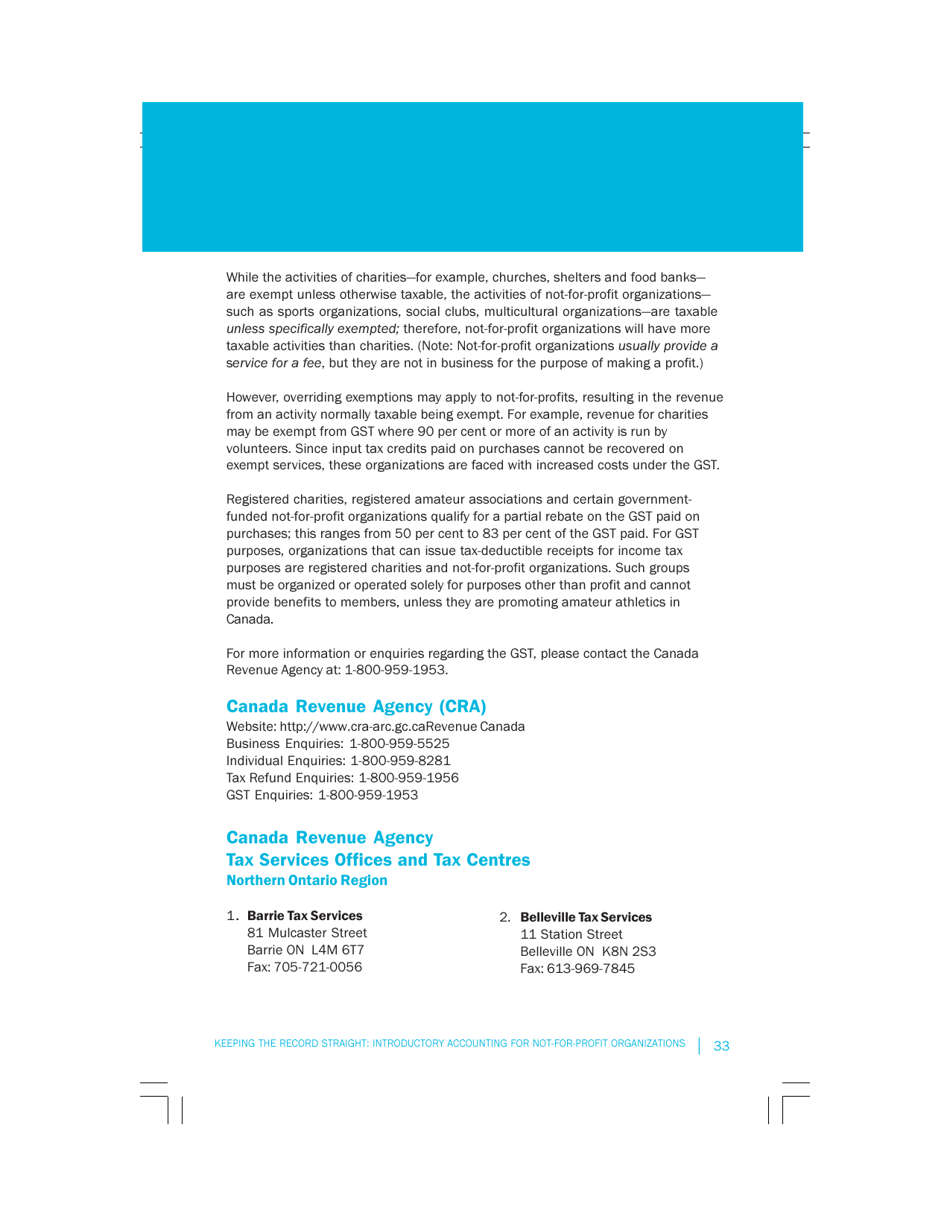 Keeping the Record Straight: Introductory Accounting for Not-For-Profit Organizations, Page 33