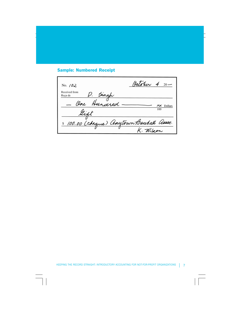 Keeping the Record Straight: Introductory Accounting for Not-For-Profit Organizations, Page 7