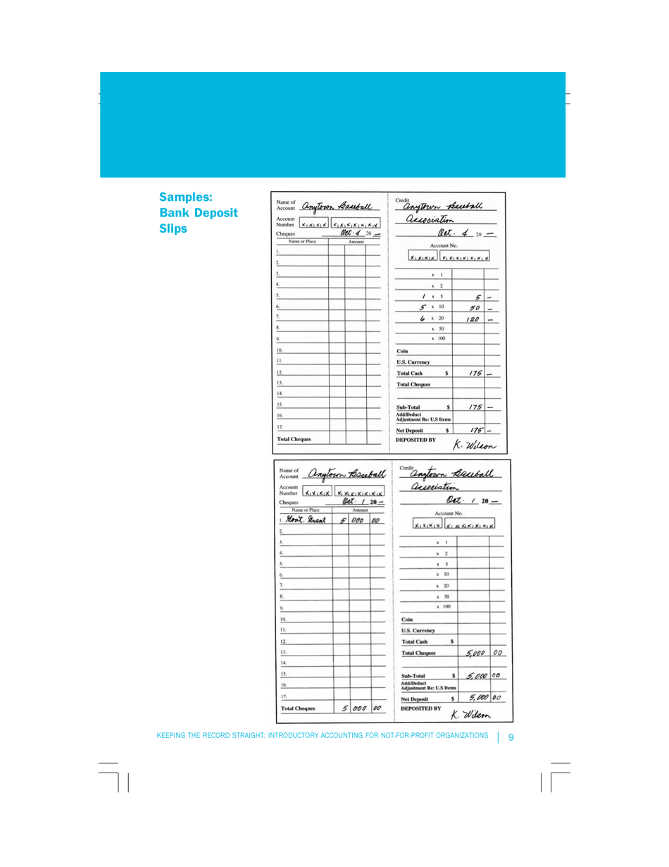 Keeping the Record Straight: Introductory Accounting for Not-For-Profit Organizations, Page 9