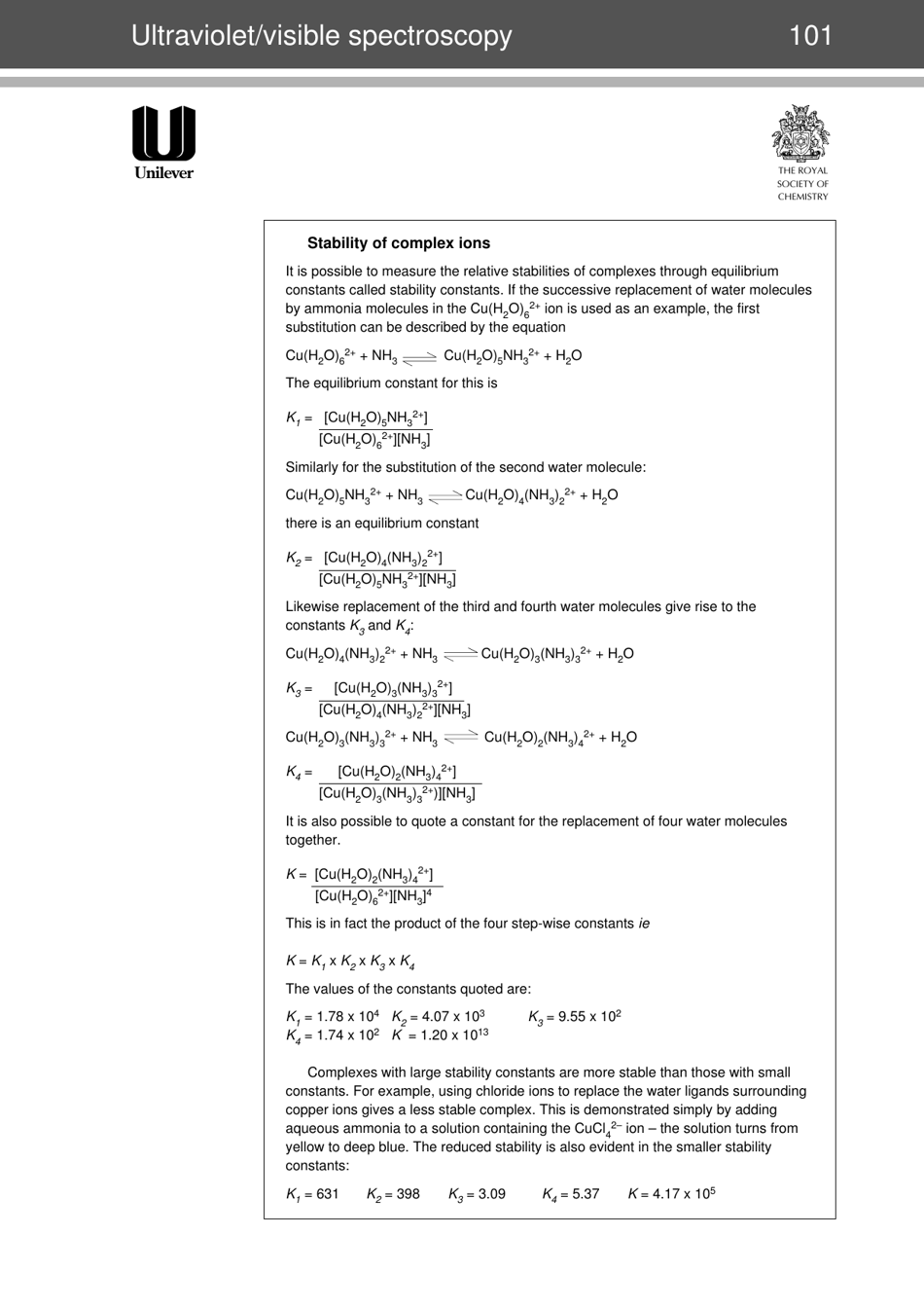 Modern Chemical Techniques: Ultraviolet / Visible Spectroscopy, Page 10