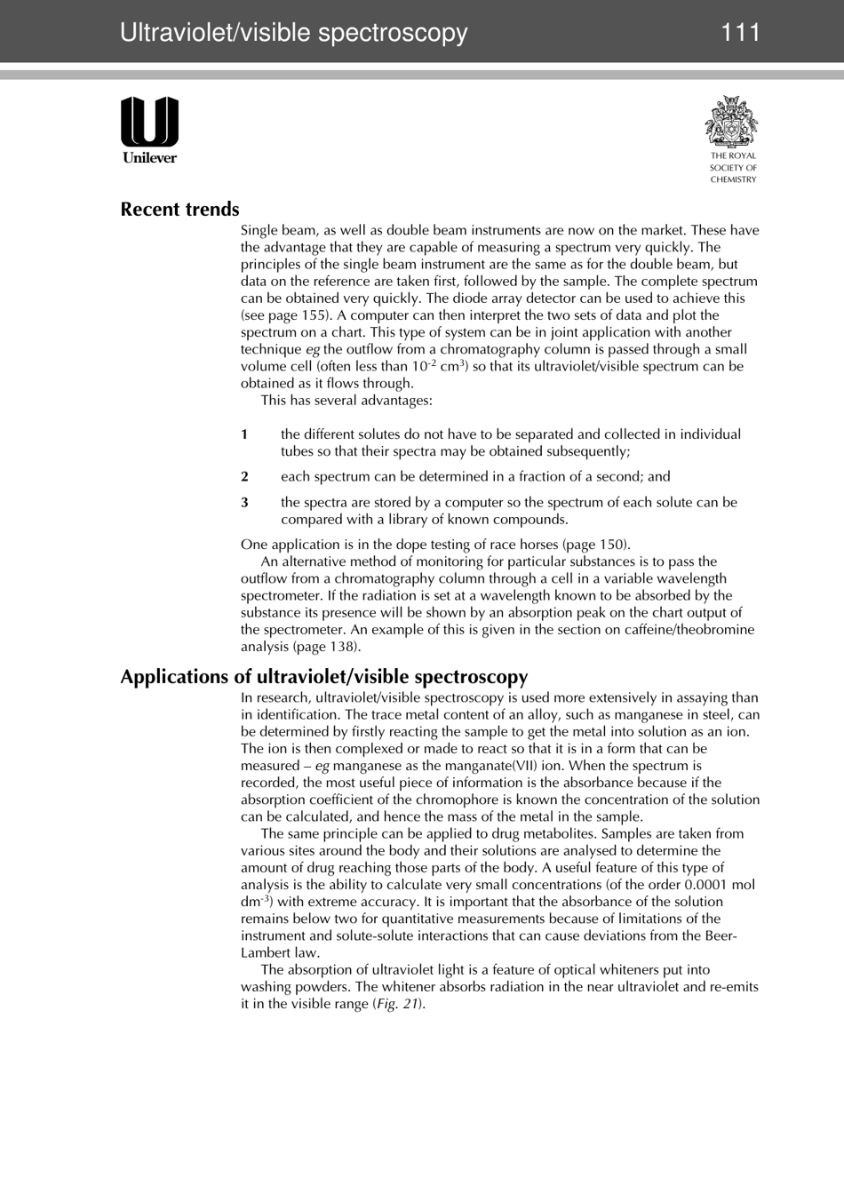 Modern Chemical Techniques: Ultraviolet / Visible Spectroscopy, Page 20