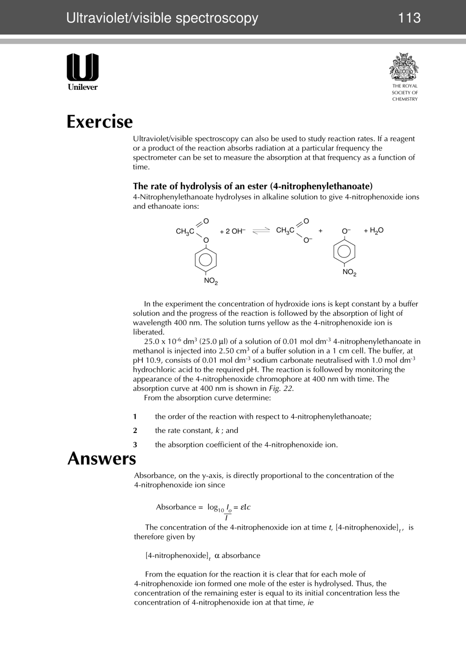 Modern Chemical Techniques: Ultraviolet / Visible Spectroscopy, Page 22