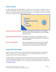 Employer&#039;s Guide to the Work Opportunity Pportunity Tax Credit, Page 2
