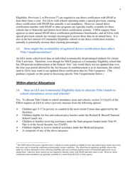 Community Eligibility Provision: Department of Education Title I Guidance, Page 11