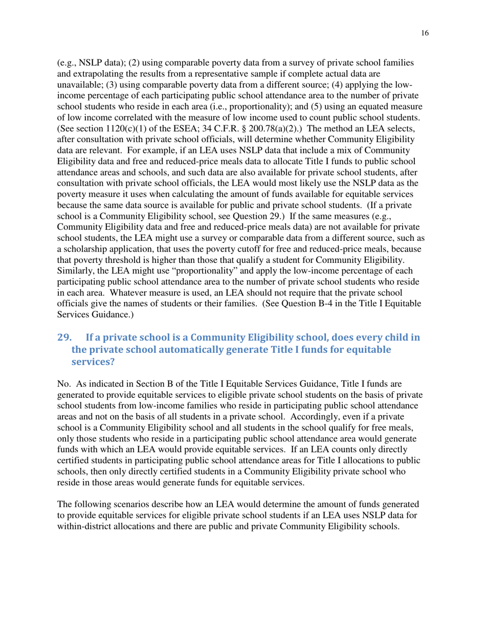 Community Eligibility Provision: Department of Education Title I Guidance, Page 21