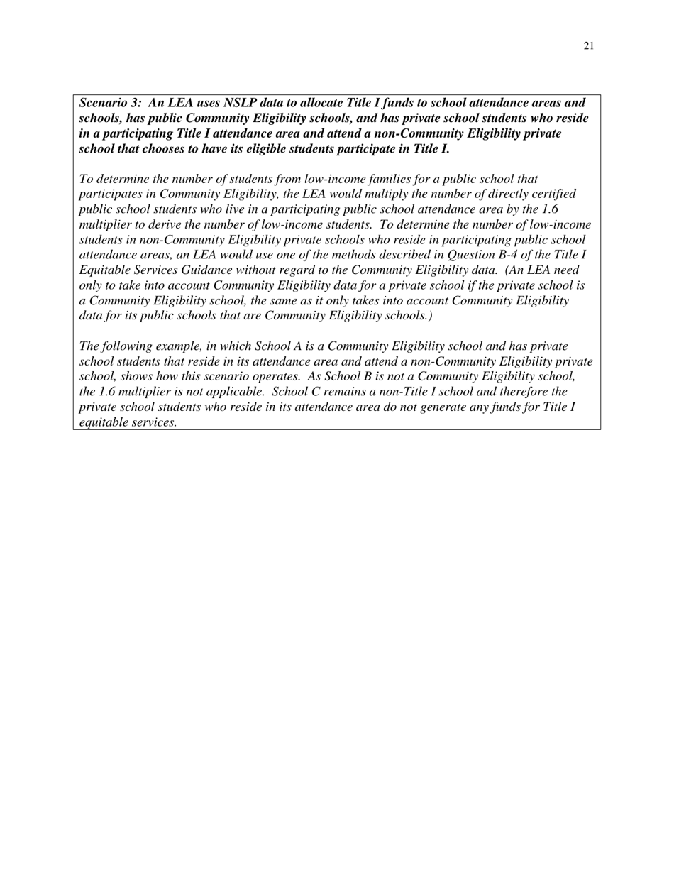 Community Eligibility Provision: Department of Education Title I Guidance, Page 26