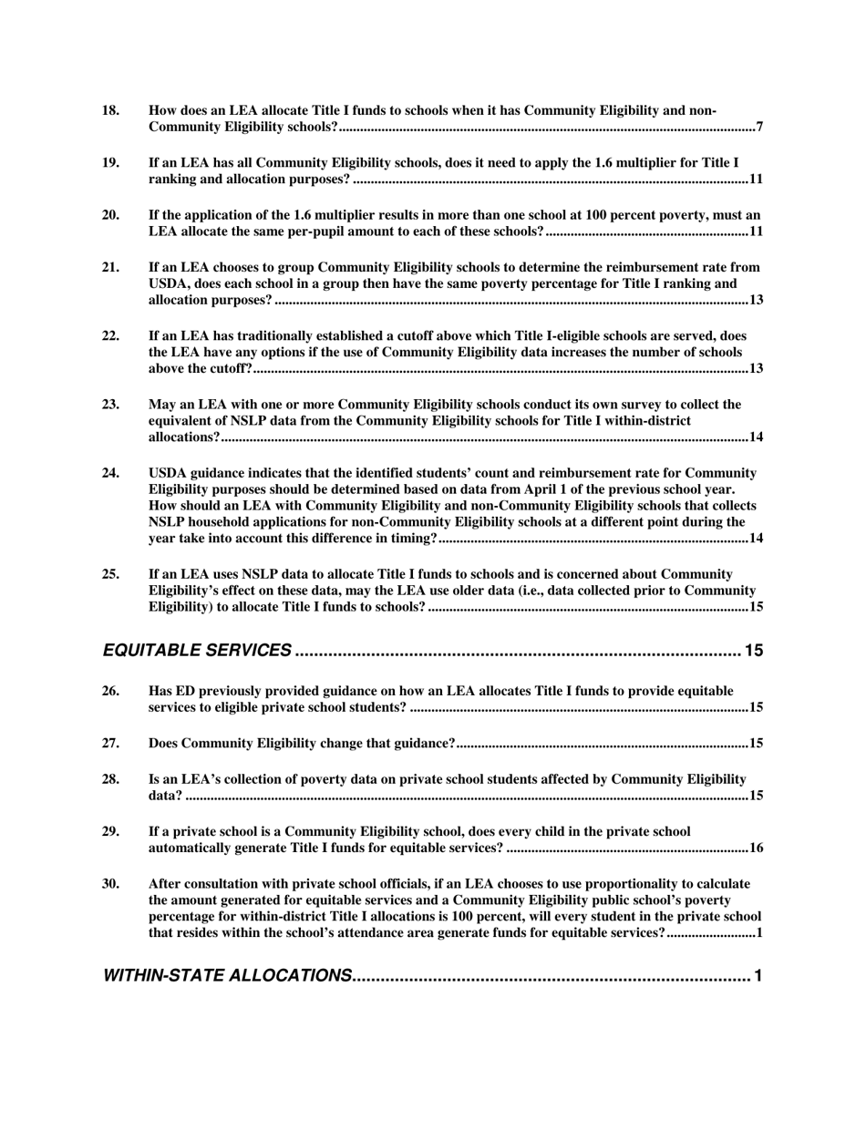 Community Eligibility Provision: Department of Education Title I Guidance, Page 4