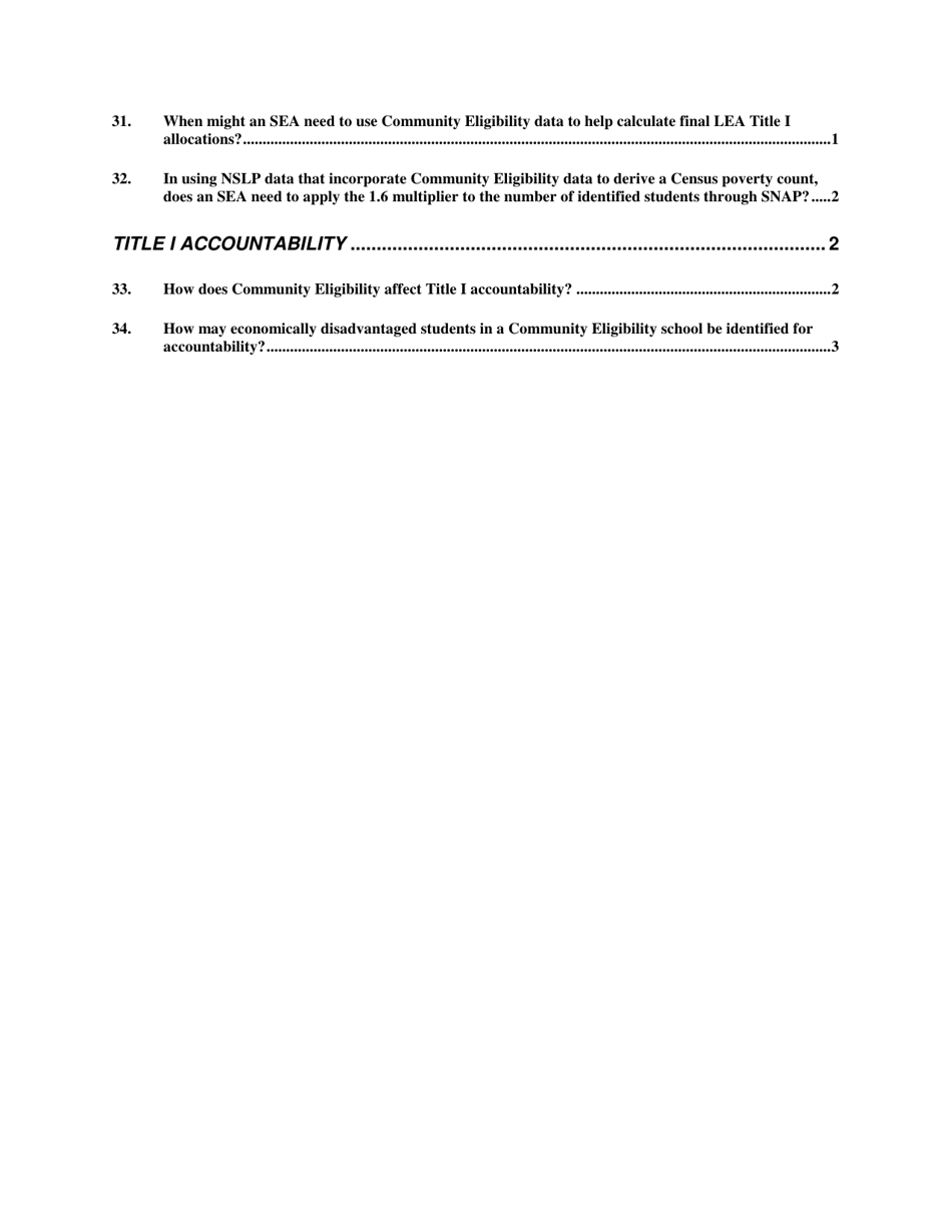 Community Eligibility Provision: Department of Education Title I Guidance, Page 5
