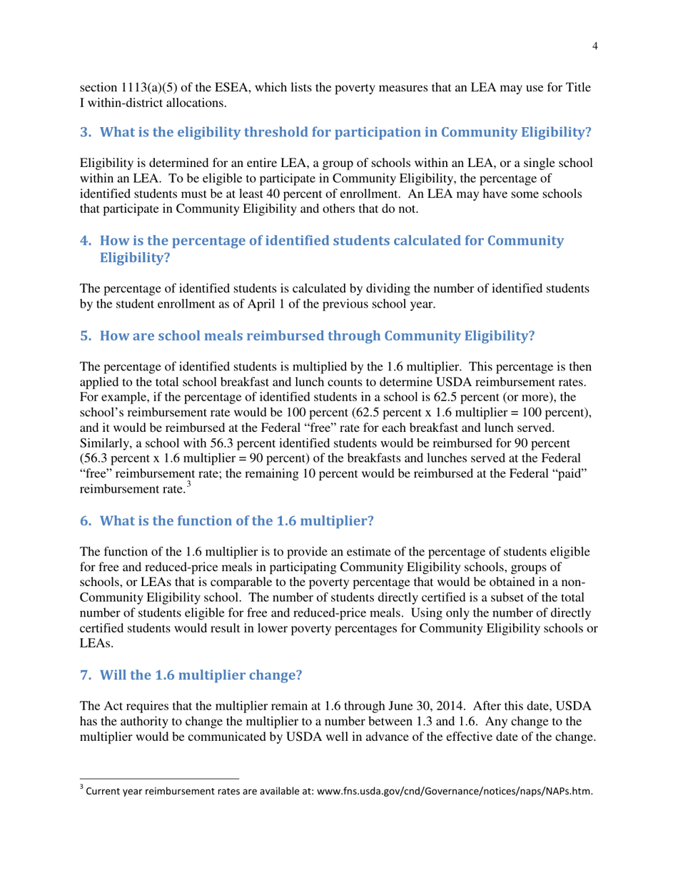 Community Eligibility Provision: Department of Education Title I Guidance, Page 9