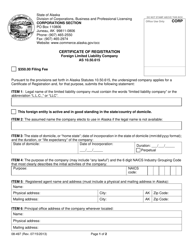 Form 08-497 Certificate of Registration - Foreign Limited Liability Company - Alaska, Page 3