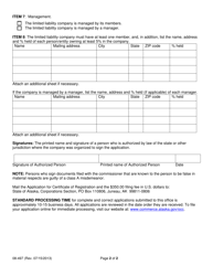 Form 08-497 Certificate of Registration - Foreign Limited Liability Company - Alaska, Page 4