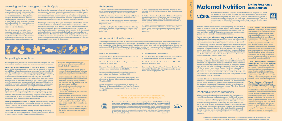 Dietary Guide: Maternal Nutrition During Pregnancy and Lactation, Page 5