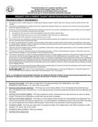TDLR Form DL-92.1 Request for a Parent Taught Driver Education (Ptde) Packet - Texas