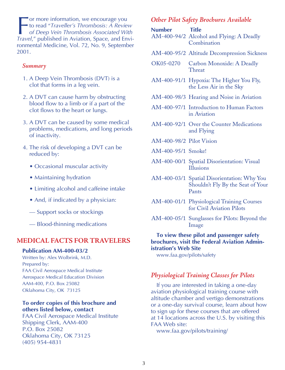 Deep Vein Thrombosis and Travel, Page 3