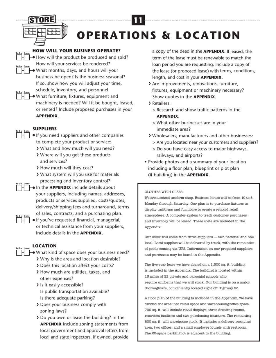 The Plan: a Step-By-Step Business Plan Workbook - Illinois, Page 11