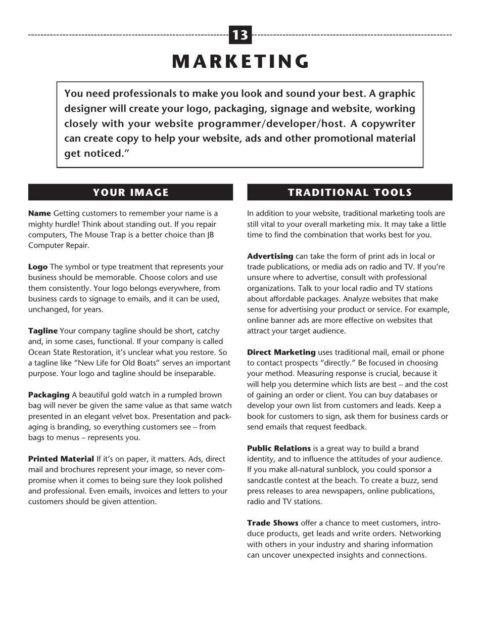 The Plan: a Step-By-Step Business Plan Workbook - Illinois, Page 13