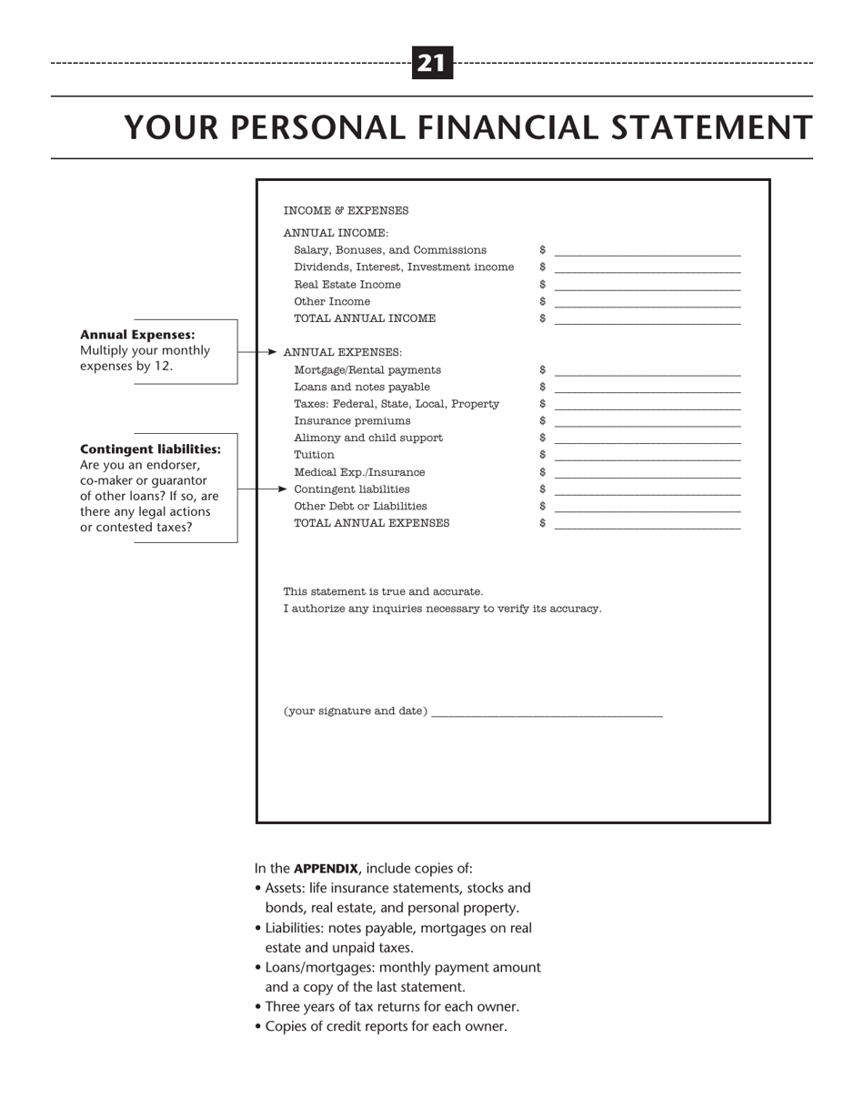 The Plan: a Step-By-Step Business Plan Workbook - Illinois, Page 21