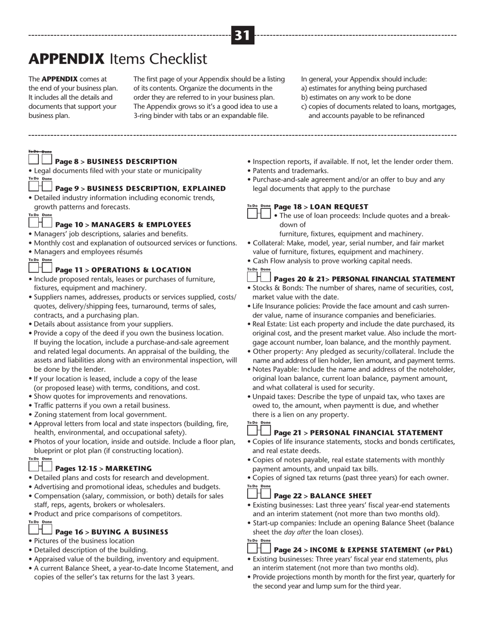 The Plan: a Step-By-Step Business Plan Workbook - Illinois, Page 31