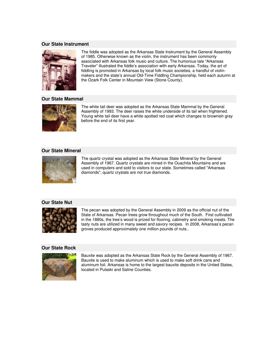 Arkansas State Symbols - Arkansas, Page 4