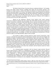 Notice of Proposed Rulemaking for the Regulation of the Conduct of Virtual Currency Businesses I.d. No. Dfs-29-14-00015-p - Western Union, Page 6