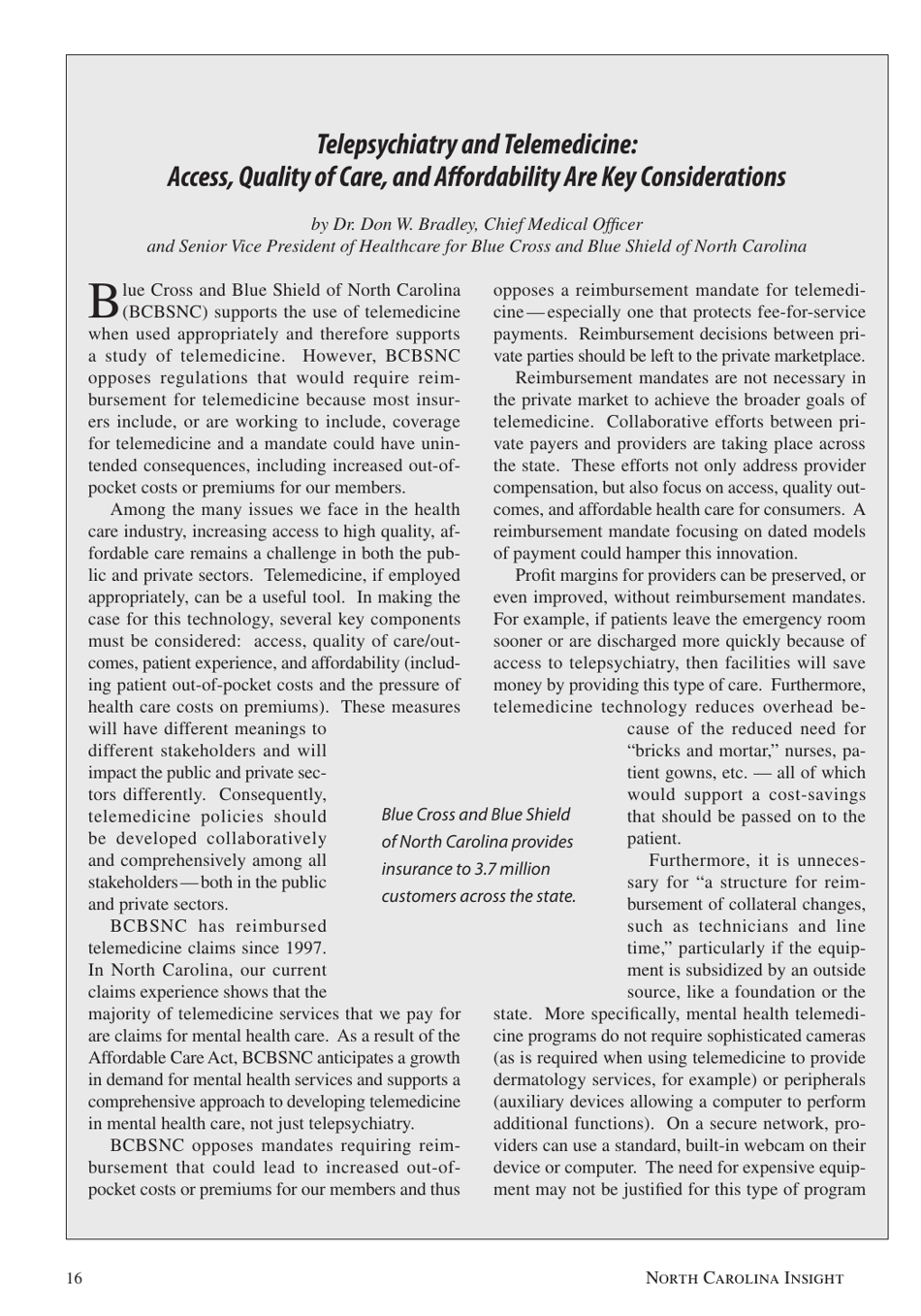 Telepsychiatry in North Carolina: Mental Health Care Comes to You, Page 16