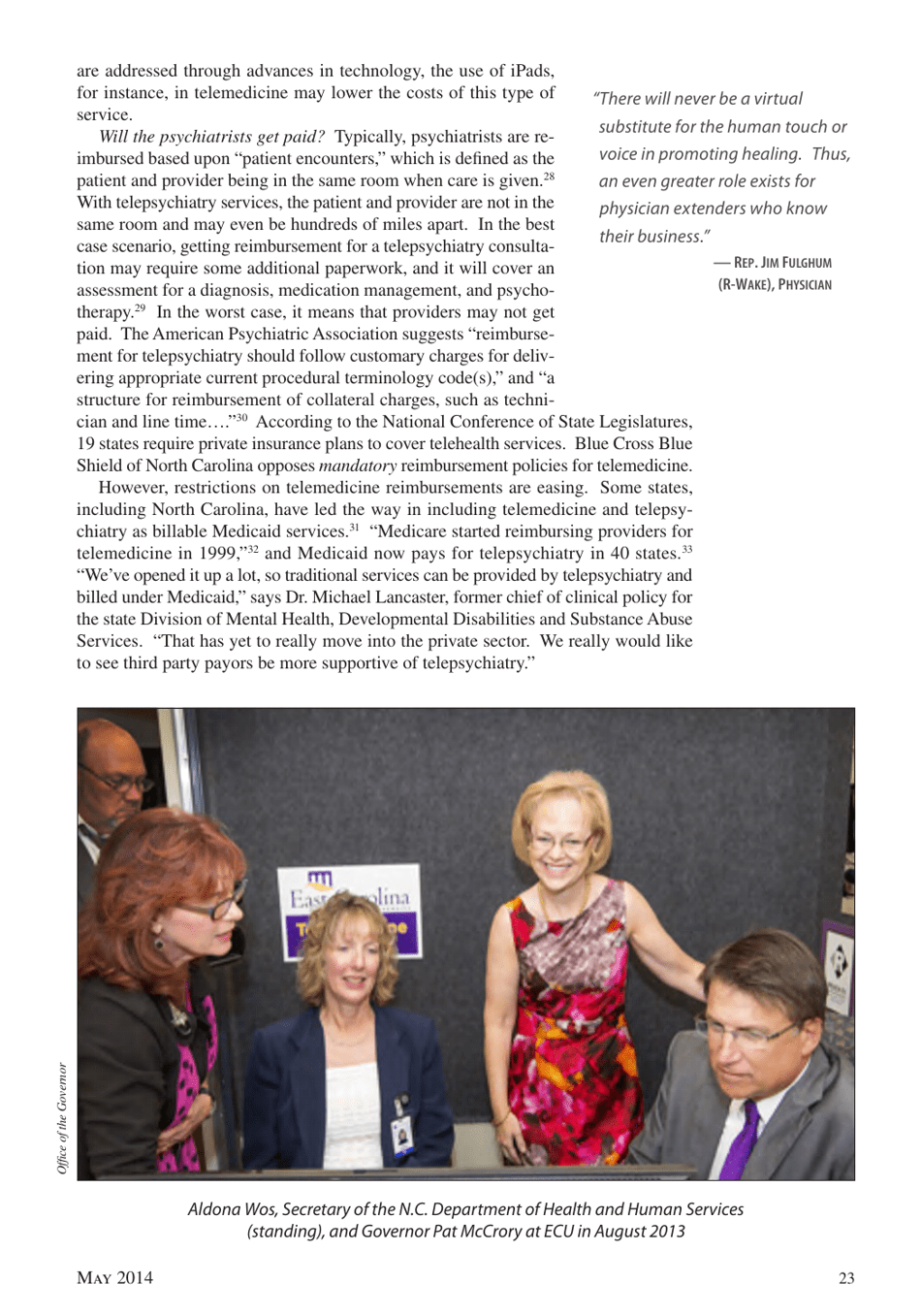 Telepsychiatry in North Carolina: Mental Health Care Comes to You, Page 23