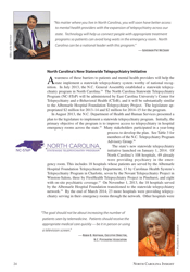Telepsychiatry in North Carolina: Mental Health Care Comes to You, Page 24