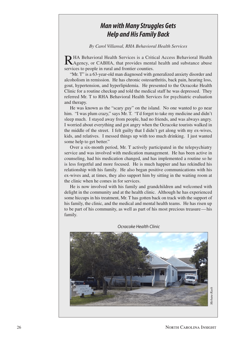 Telepsychiatry in North Carolina: Mental Health Care Comes to You, Page 26