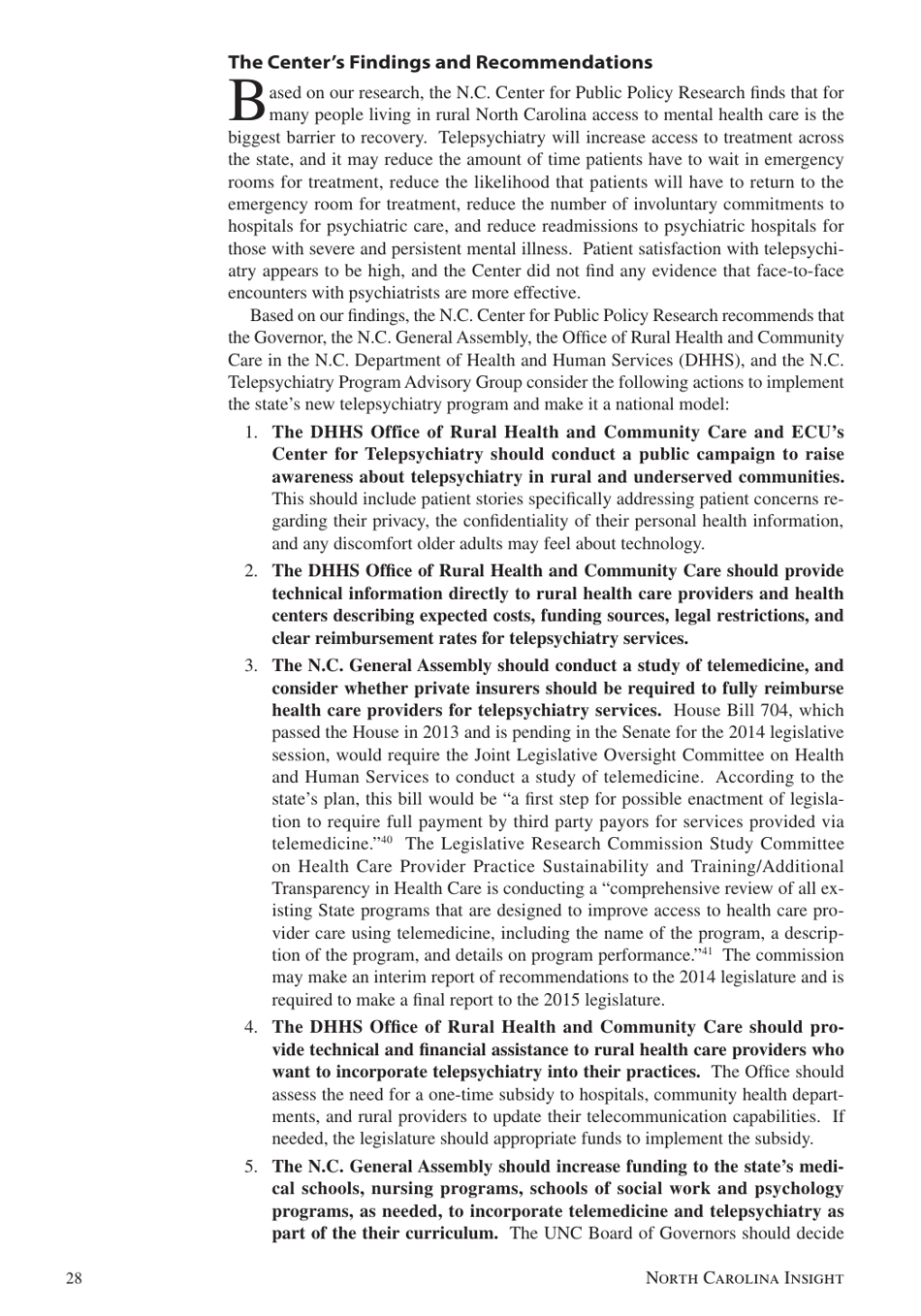 Telepsychiatry in North Carolina: Mental Health Care Comes to You, Page 28