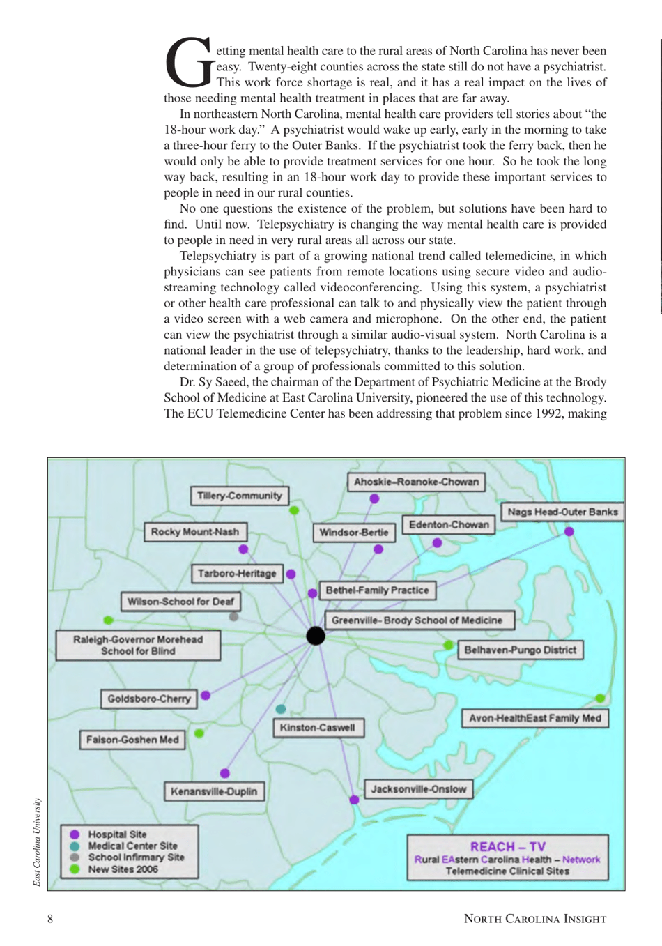Telepsychiatry in North Carolina: Mental Health Care Comes to You, Page 8