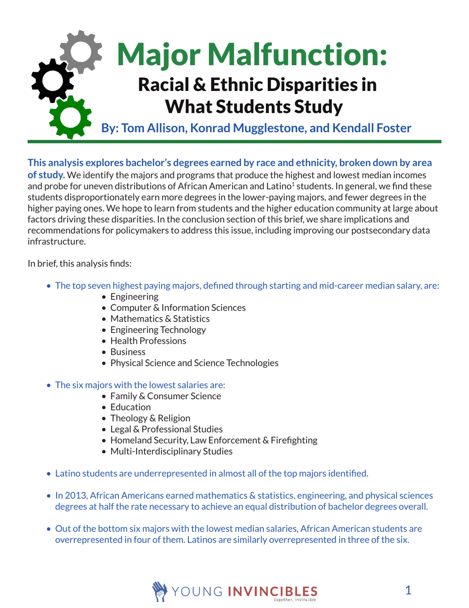 Racial and Ethnic Disparities in What Students Study - Document Cover Image